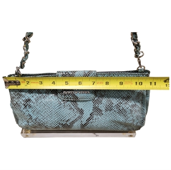 JUDITH RIPKA Snakeskin Python Embossed Leather Shoulder  Bag - Picture 7 of 15